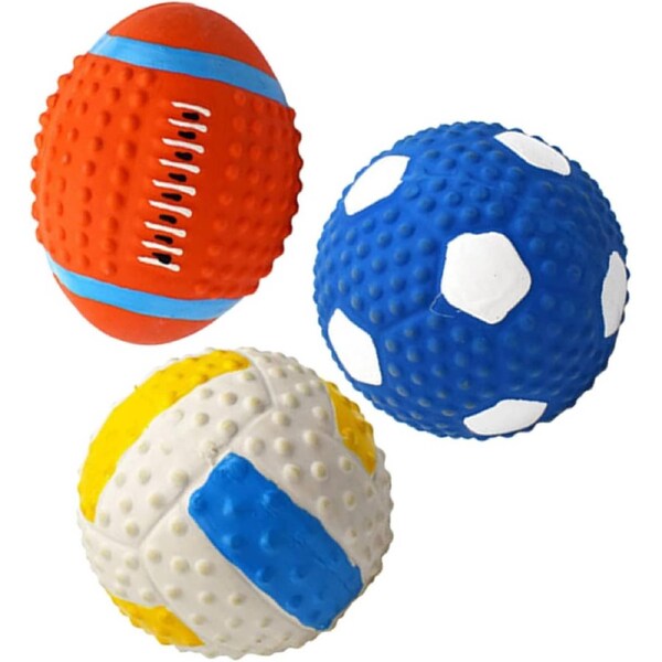 3 Pack Latex Squeaky Dog Ball Toy for Dogs