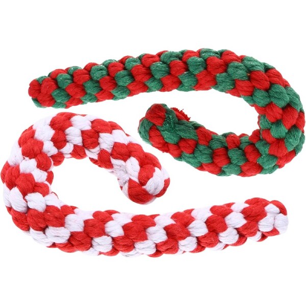 2 Pack Christmas Cotton Rope Dog Rope Chew Toy for Dogs