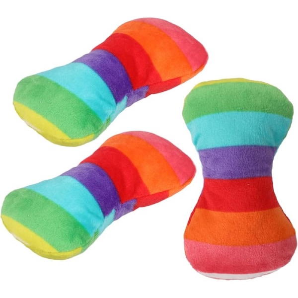 3 Pack Bone Nylon Squeaky Interactive Dog Chew Toy for Small Dogs