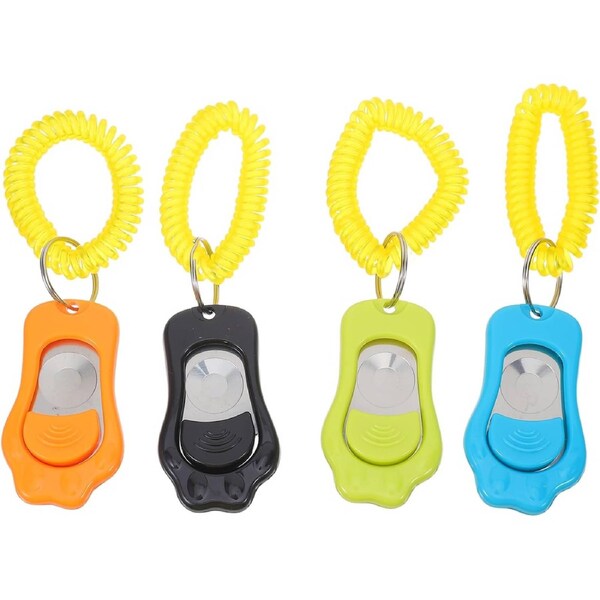 4 Pack ABS Interactive Dog Training Clicker Sky Blue for Dogs and Cats
