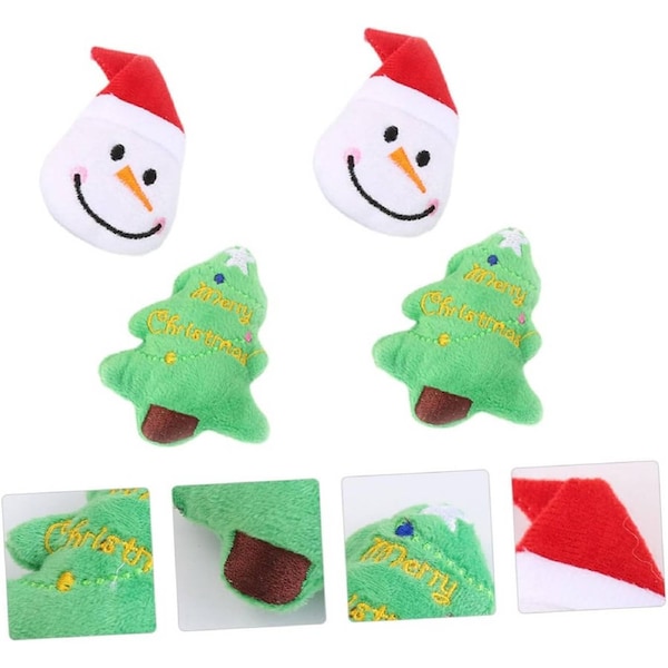 4 Pack Christmas Plush Dog and Cat Chew Toy for Dogs and Cats