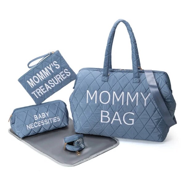 Anysort Mommy Diaper Bag Blue 5 Piece Set With Changing Pad