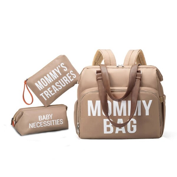Anysort Mommy Diaper Bag Khaki 3 Piece Set