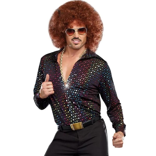 70s Disco Dude Mens Shirt XXL