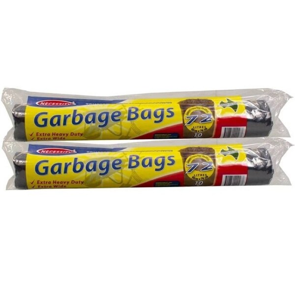 20pcs 72L Garbage Bin Black Liners Bags reusable Rubbish Trash 90x76cm Wide