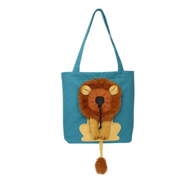 Anypet Lake Blue 35cm 3D Lion Pet Carrier Travel Tote Bag