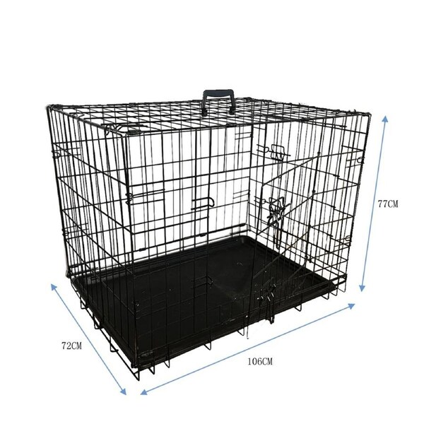 Salesbay Collapsible Pet Dog Cage Metal Kennel Portable Cat Rabbit House 5 Size 42 Inch