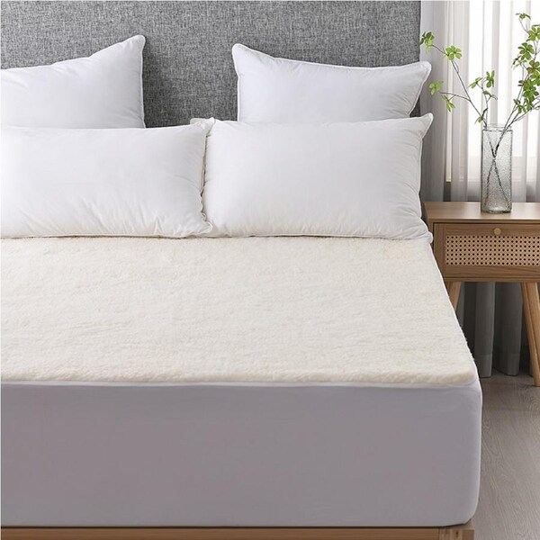 Dreamaker 300GSM Wool Fleece Mattress Underlay (Single, Double, Queen, King, King Single, Long Single, Super King) Long Single