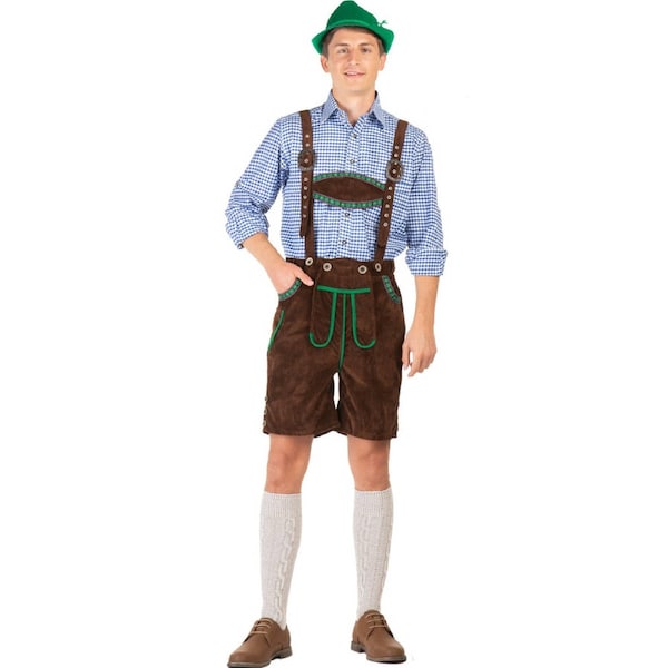 Kurt Deluxe Brown Lederhosen Mens Costume Large