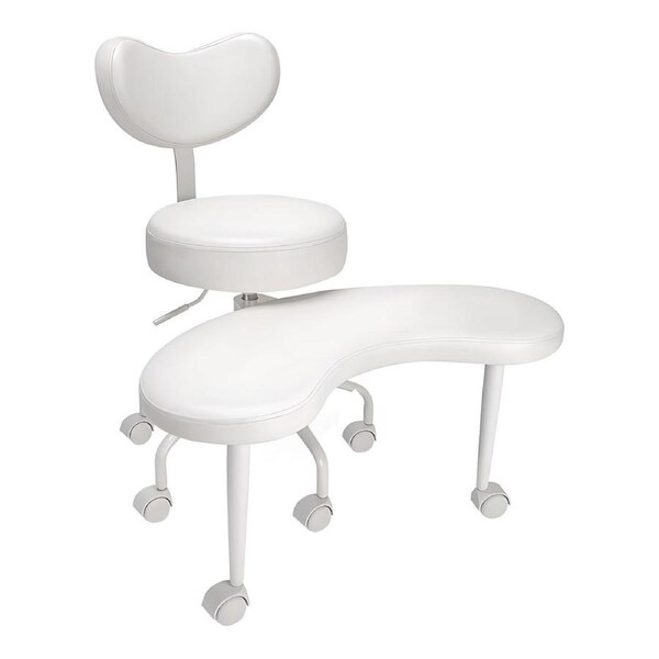 Lauft Cross Legged Armless Desk Chair ADHD Chair with Lumbar Support Backrest White