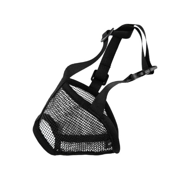 Black Polyester Dog Muzzle Anti Bite Anti Scavenging Adjustable Size M