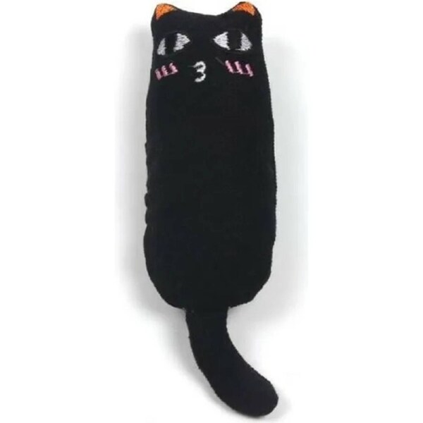 Black Cat Chew Toy with Mint Catnip Calming Play Stimulating for Kittens and Adults