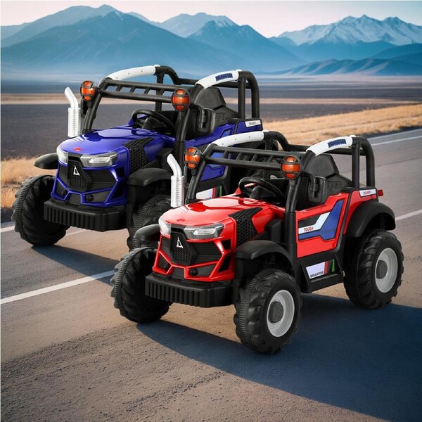 12V Kids Ride On Car Rigo Electric Off Road Jeep Remote Control Horn Blue