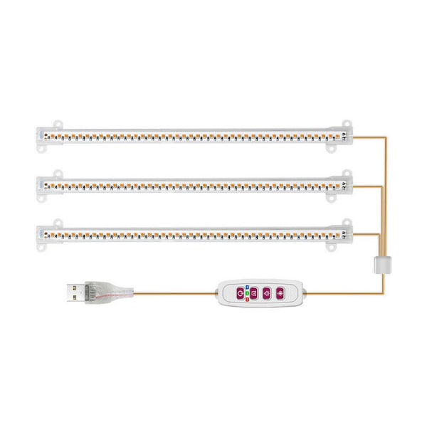 LED Grow Light Tube Strip Full Spectrum Lamp For Indoor Plant Flower Veg Growing 30cm One Tows Four