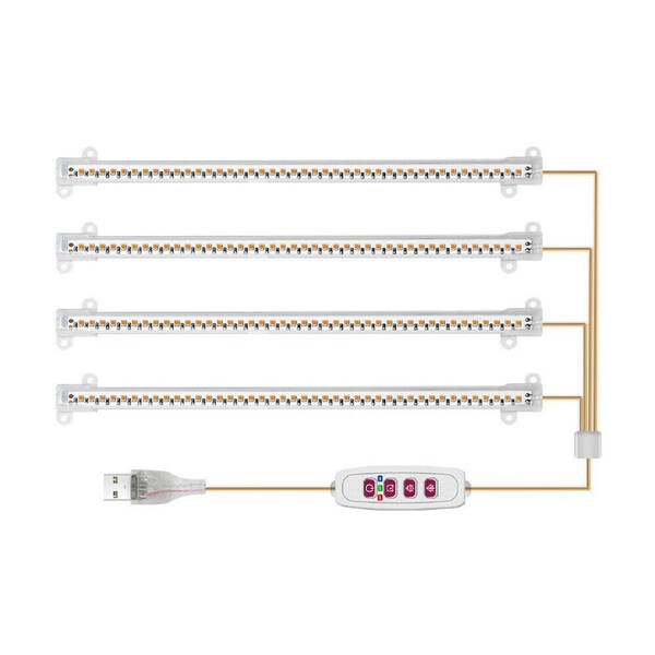 LED Grow Light Tube Strip Full Spectrum Lamp For Indoor Plant Flower Veg Growing 50cm One Tows Four