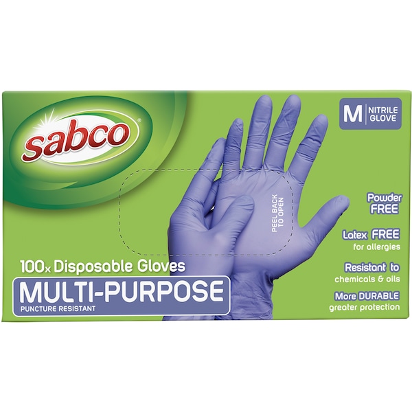 Sabco Multipurpose Disposable Gloves Medium 100 Pack
