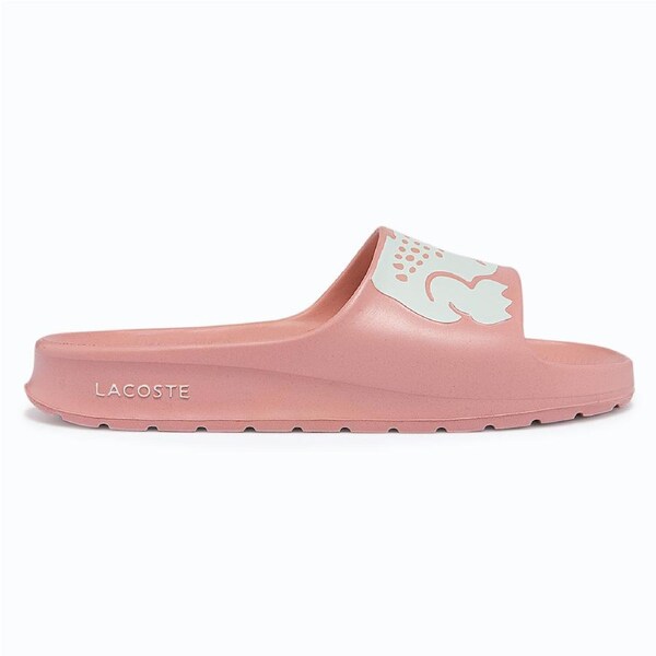 Lacoste Women's Croco Slides 2.0 Light Pink/White 8 UK