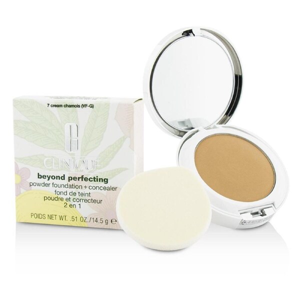 Clinique Beyond Perfecting Powder Foundation + Concealer - # 07 Cream Chamois (VF-G) 14.5g/0.51oz 07 Cream Chamois (VF-G) / 14.5g/0.51oz