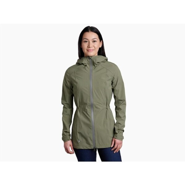 Kuhl Womens Stretch Voyagr Jacket Lightweight Breathable Waterproof in Sage XS