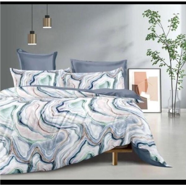 Quicksand Marble Quilt Doona Duvet Cover Pillow Case Set Single, 1 Pillow Case