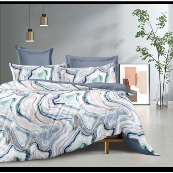 Quicksand Marble Quilt Doona Duvet Cover Pillow Case Set King, 2 Pillow Cases