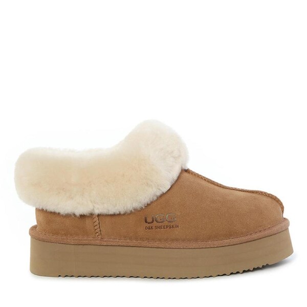 Juliana Platform Ugg Slippers Chestnut / US WOMEN 9 / US MEN 8 / AU LADIES 9 / AU MEN 7 / EU 40 / UK 7