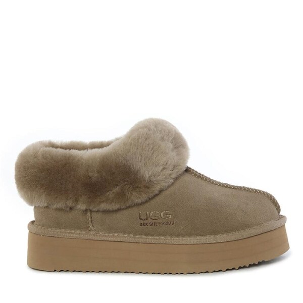 Juliana Platform Ugg Slippers Antelope Brown / US WOMEN 5 / US MEN 4 / AU LADIES 5 / AU MEN 3 / EU 36 / UK 3