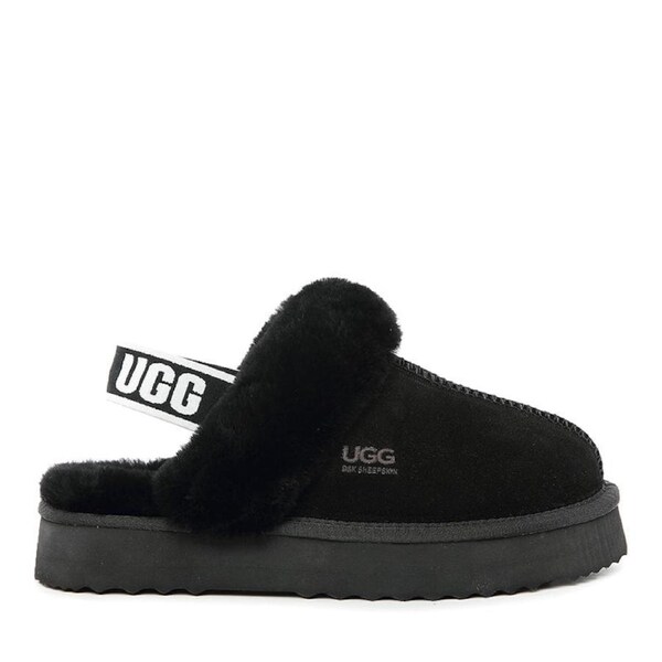 Platinum Slingback Scuff Uggs Black / X-LARGE- EU 41/42