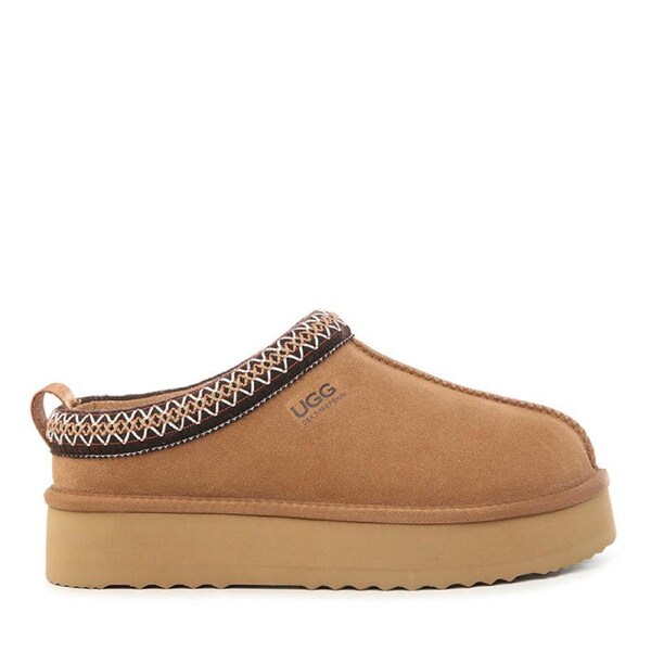 Platinum Tassie Platform Ugg Slippers Chestnut / US WOMEN 9 / US MEN 8 / AU LADIES 9 / AU MEN 7 / EU 40 / UK 7