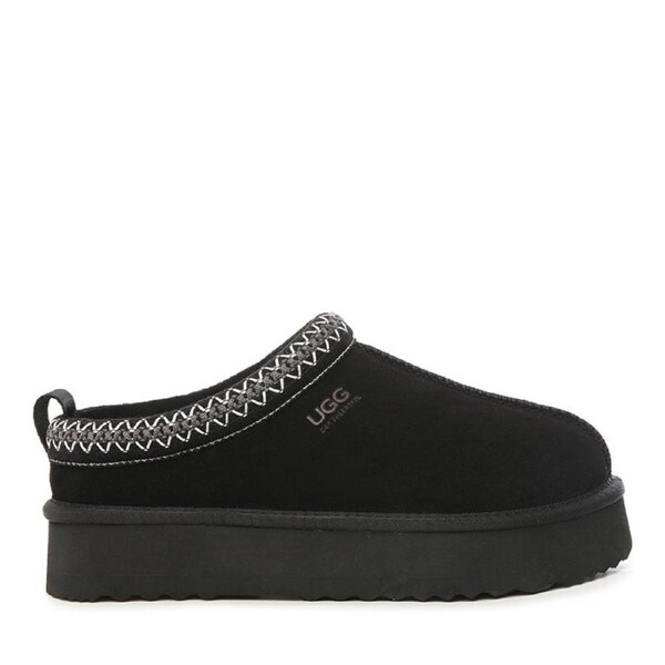 Platinum Tassie Platform Ugg Slippers Black / US WOMEN 7 / US MEN 6 / AU LADIES 7 / AU MEN 5 / EU 38 / UK 5