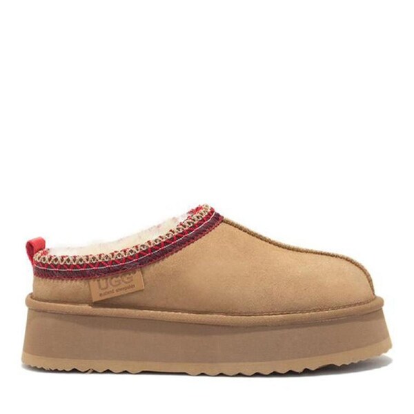 Premium Tassie Platform Ugg Slippers Chestnut / US WOMEN 7 / US MEN 6 / AU LADIES 7 / AU MEN 5 / EU 38 / UK 5