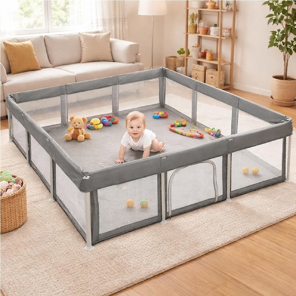Bopeep Kids Playpen Pop-up Foldable Baby Safety Mesh Fence Toddler Play Game Toy L-180cm x 180cm