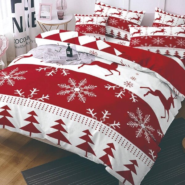 Wonder Xmas Christmas Design Soft Quilt Duvet Doona Cover Set Queen