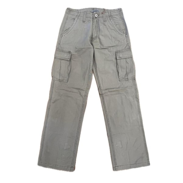 Mens 100% Cotton Cargo Pants Relaxed Easy Fit Straight Leg in Khaki 31