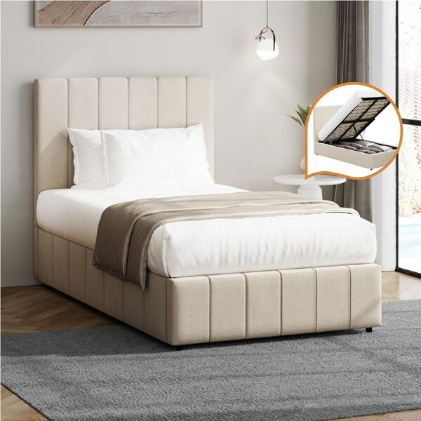 Oikiture Bed Frame Queen Double King Single Gas Lift Storage Base VISH King Single