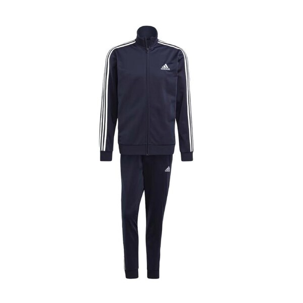 Adidas Mens Essentials 3 Stripes Navy/White Tracksuit Navy / L