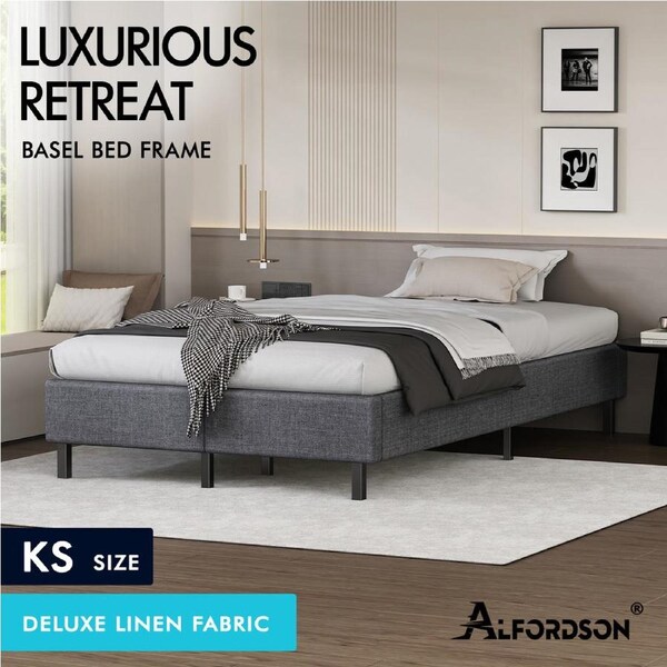 ALFORDSON Bed Frame Queen Double King Single Mattress Base Foundation Fabric King Single