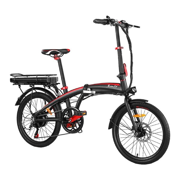 Everfit Electric Bike Commuter Mountain Bicycle eBike 36V Battery 250W 20?BLACK -250W(Fold)
