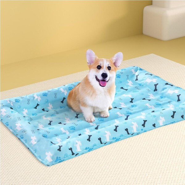 i.Pet Pet Cooling Mat Gel Dog Cat Self-cool Puppy Pad Large Bed Summer 100cm Blue