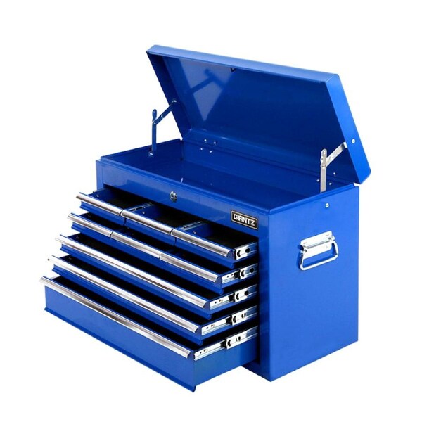 Giantz 9/10 Drawer Tool Box Chest Cabinet Storage Cart Garage Toolbox Organiser 9 Drawer -Blue