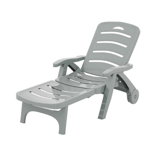 Gardeon Sun Lounge Folding Chaise Lounger Chair Wheels Patio Outdoor Furniture white