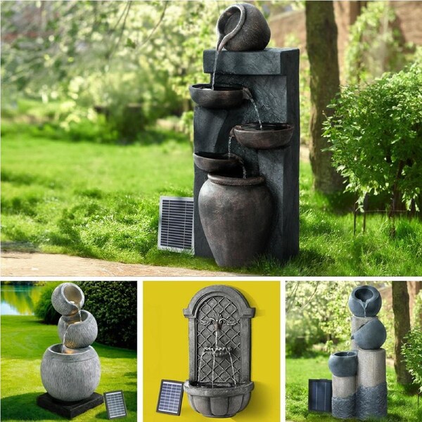 Gardeon Solar Fountain Water Feature Bird Bath Outdoor Garden Cascading Fountains Model 1