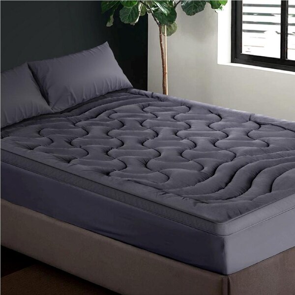Giselle Mattress Topper 4.5cm Pillowtop Toppers 3-Zone Charcoal Protector All Size Single