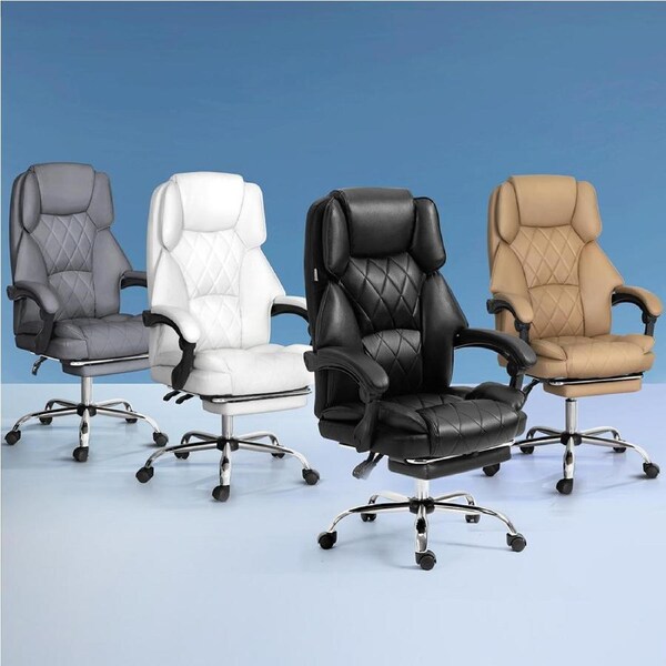 Artiss Executive Office Chair Computer Gaming Chairs Footrest Recline Black