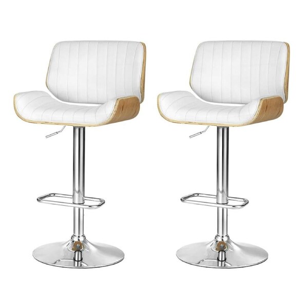 Artiss Bar Stools Kitchen Stool Chairs Bentwood Series Barstool Dining Chair Swivel Galina - White