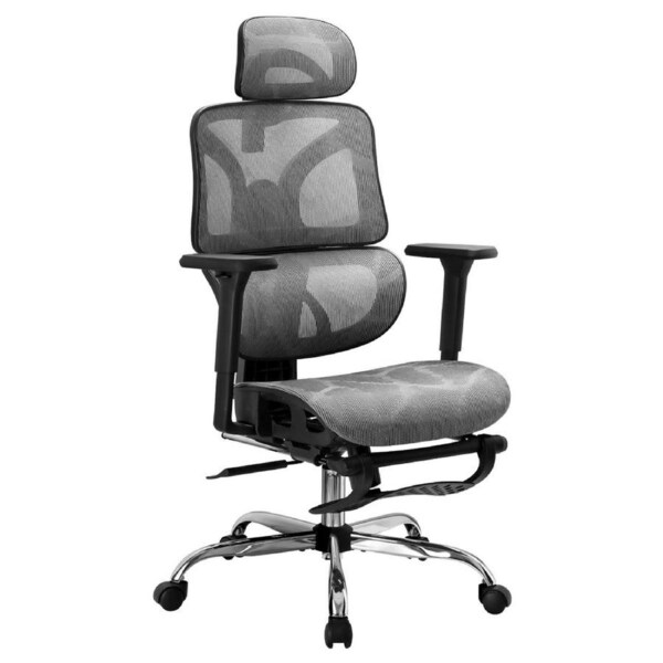 Artiss Ergonomic Office Chair Computer Mesh Chairs Recliner Headrest Footrest 2 - Grey