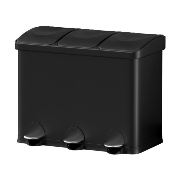 Cefito Pedal Bins Rubbish Bin Compartment Waste Recycle Dustbins 40L/45L/60L 45L Black