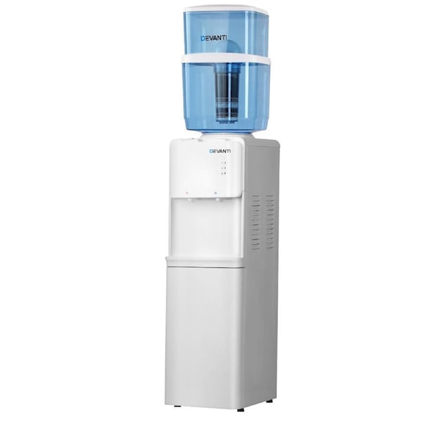 Devanti Water Cooler Set Dispenser Stand Cold Hot Purifier 22L Bottle Filter Model 2: White