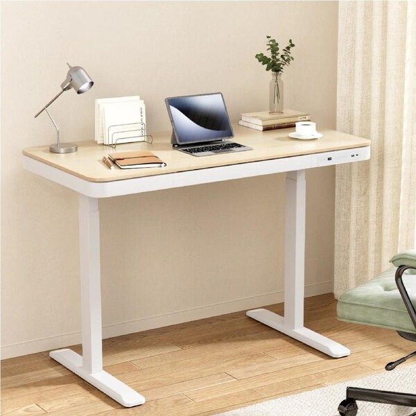 Artiss Electric Standing Desk Dual Motor Sit Stand Desks Table w/Drawer 120CM Oak