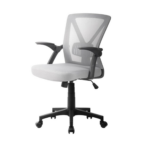 Artiss Mesh Office Chair Ergonomic Computer Chairs Home Study Stool Mid Back 1 - Grey